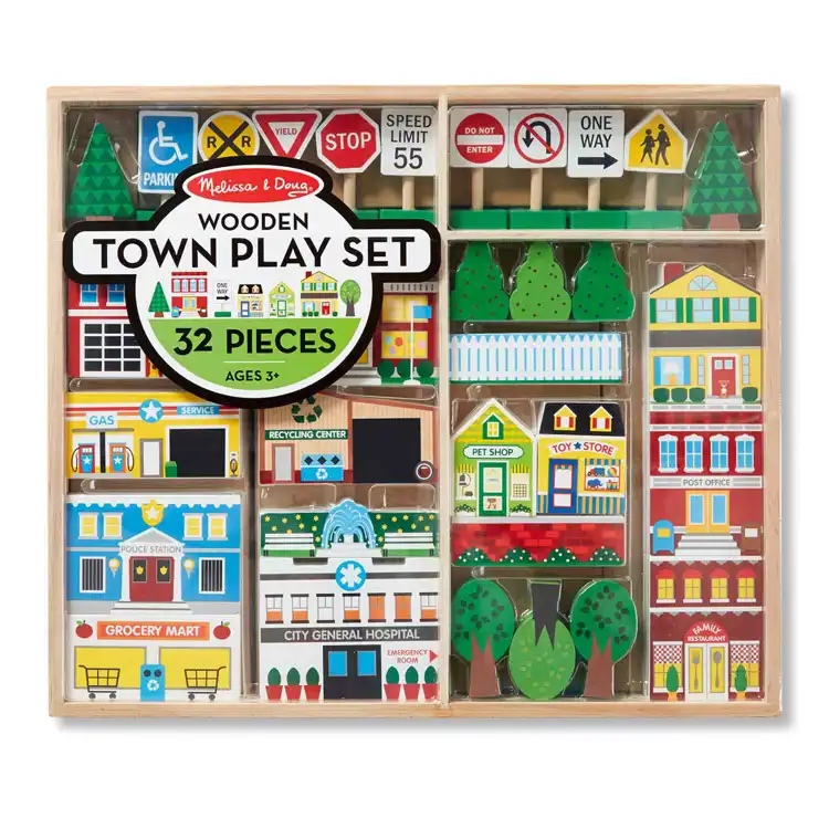 Melissa & Doug Town Blocks Play Set