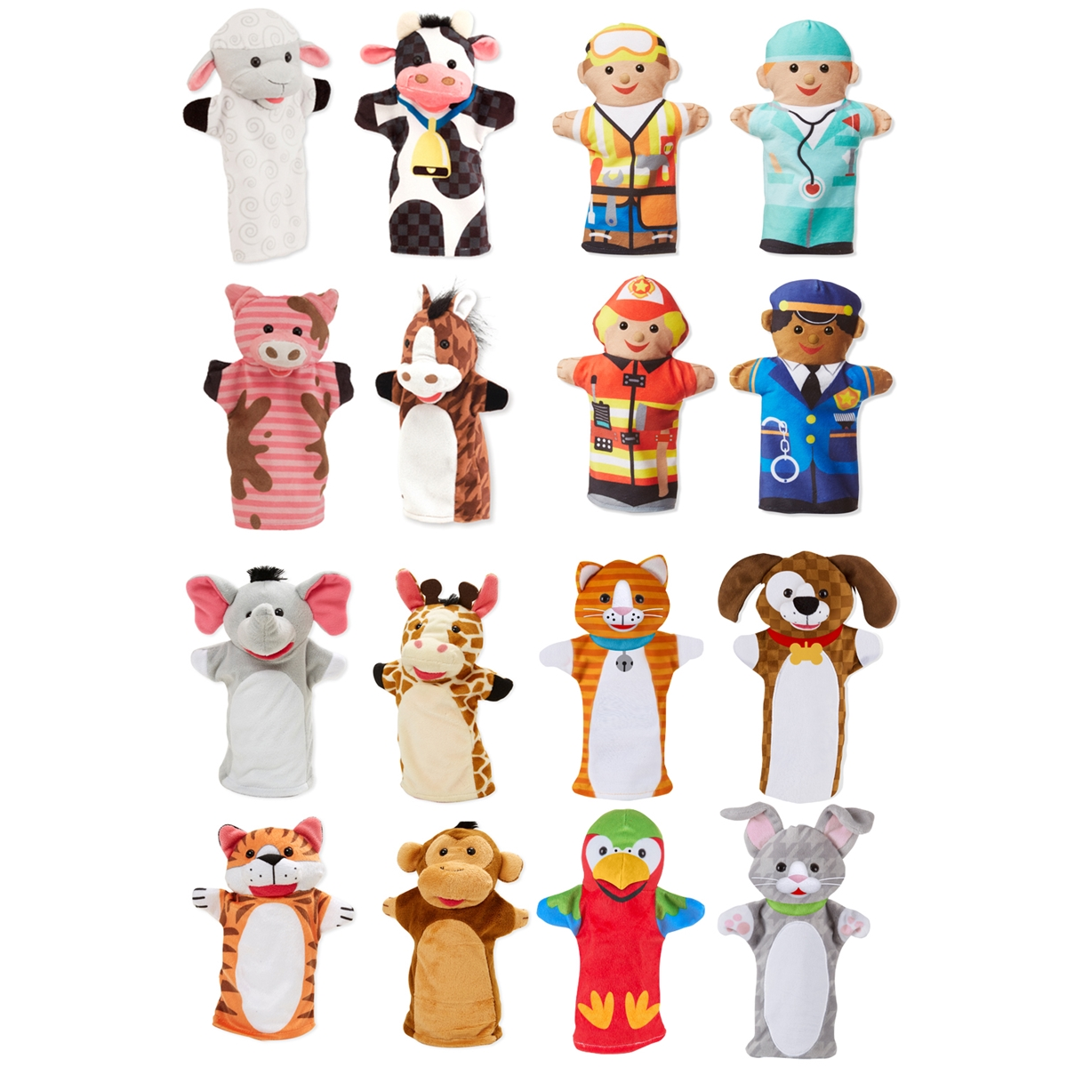 Melissa & Doug Puppet Pals, Set of 16 Becker
