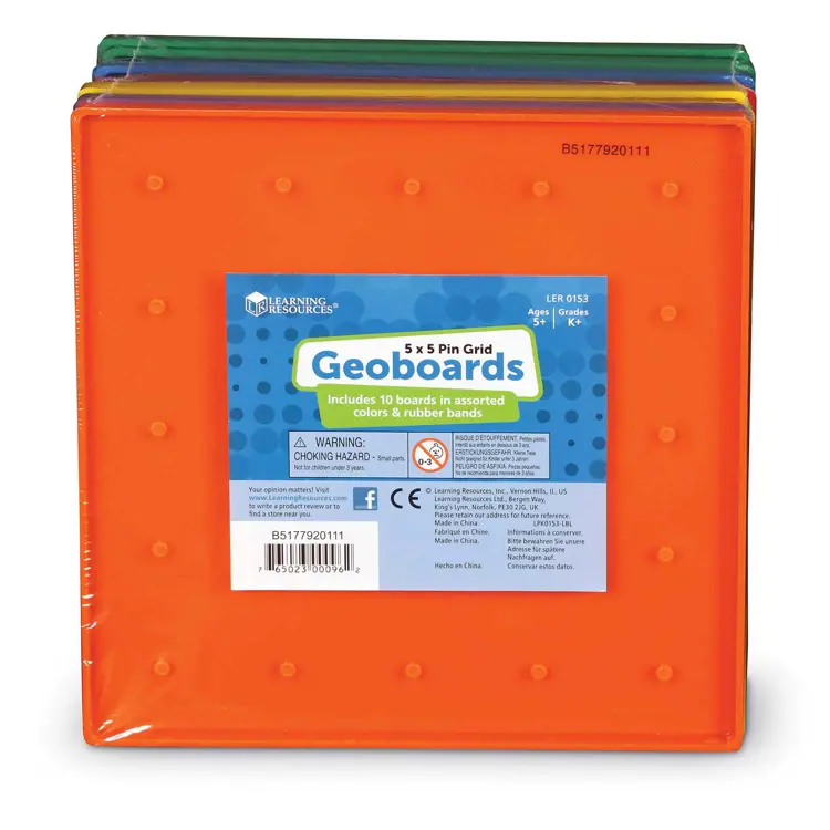 Plastic Geoboards, 10 Pack