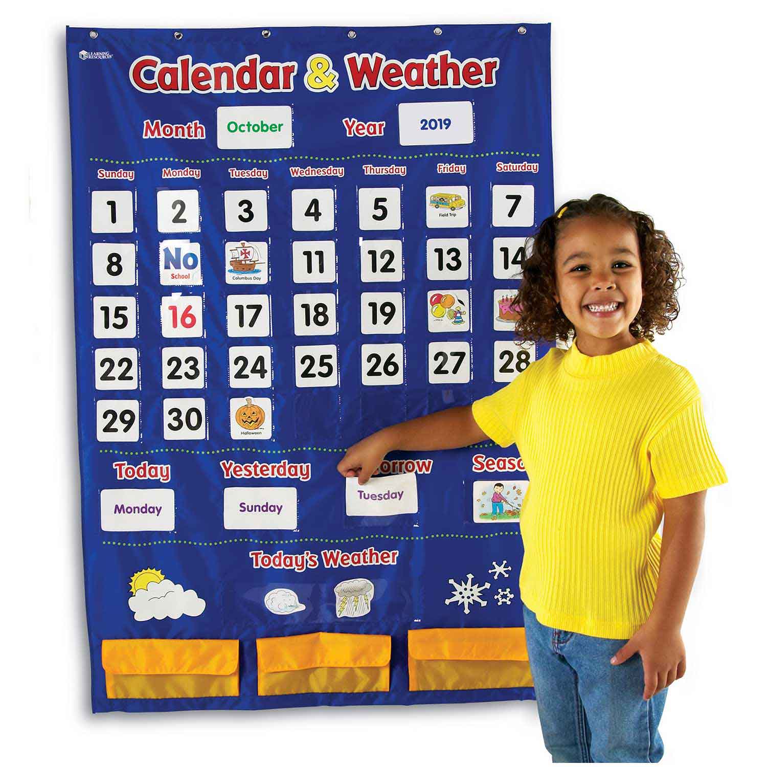 Theme/Subject Details about   Learning Resources Calendar/Weather Pocket Chart ... Learning 