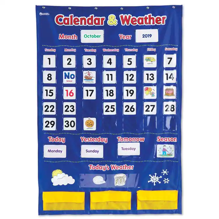 Calendar and Weather Pocket Chart