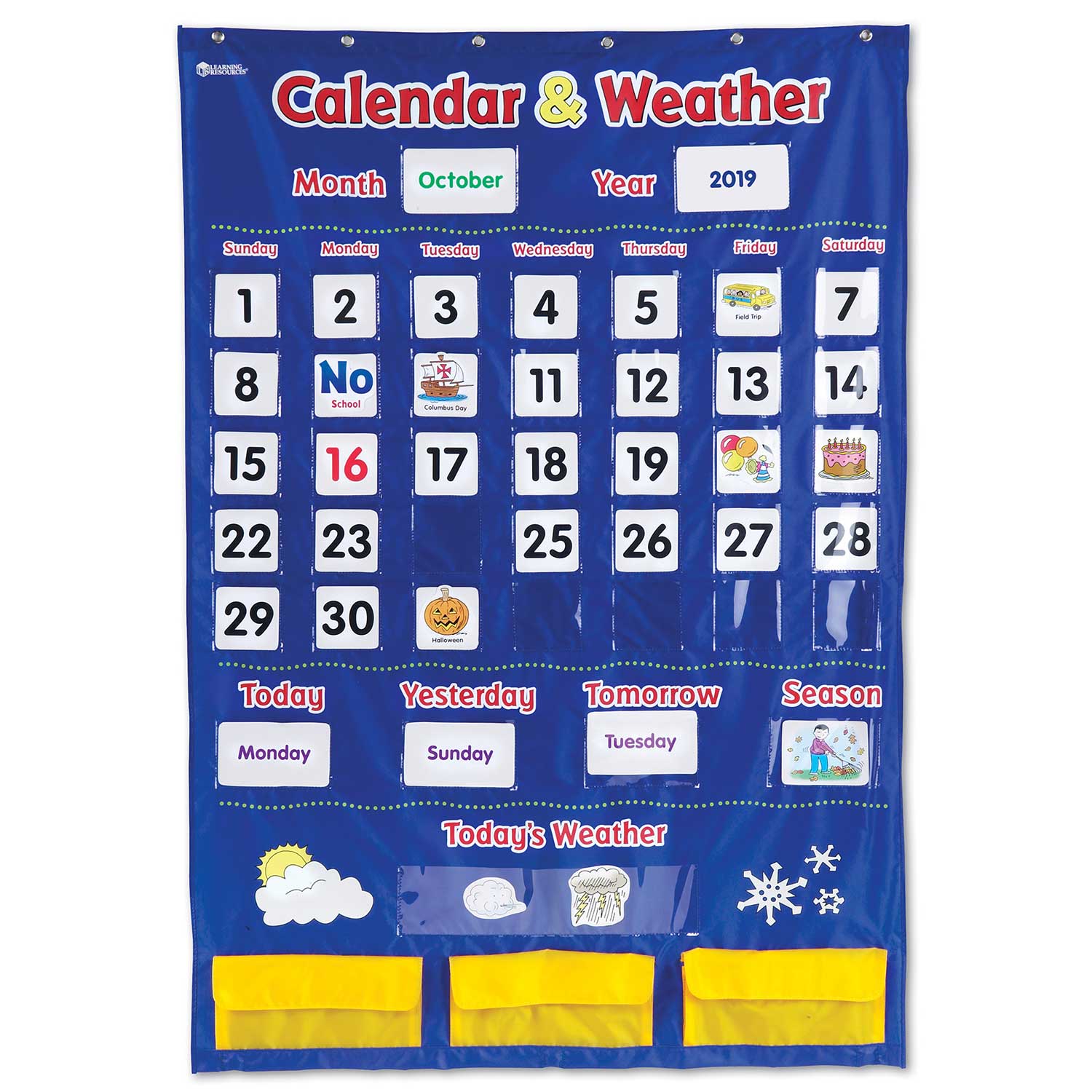Calendar And Weather Pocket Chart Becker s School Supplies