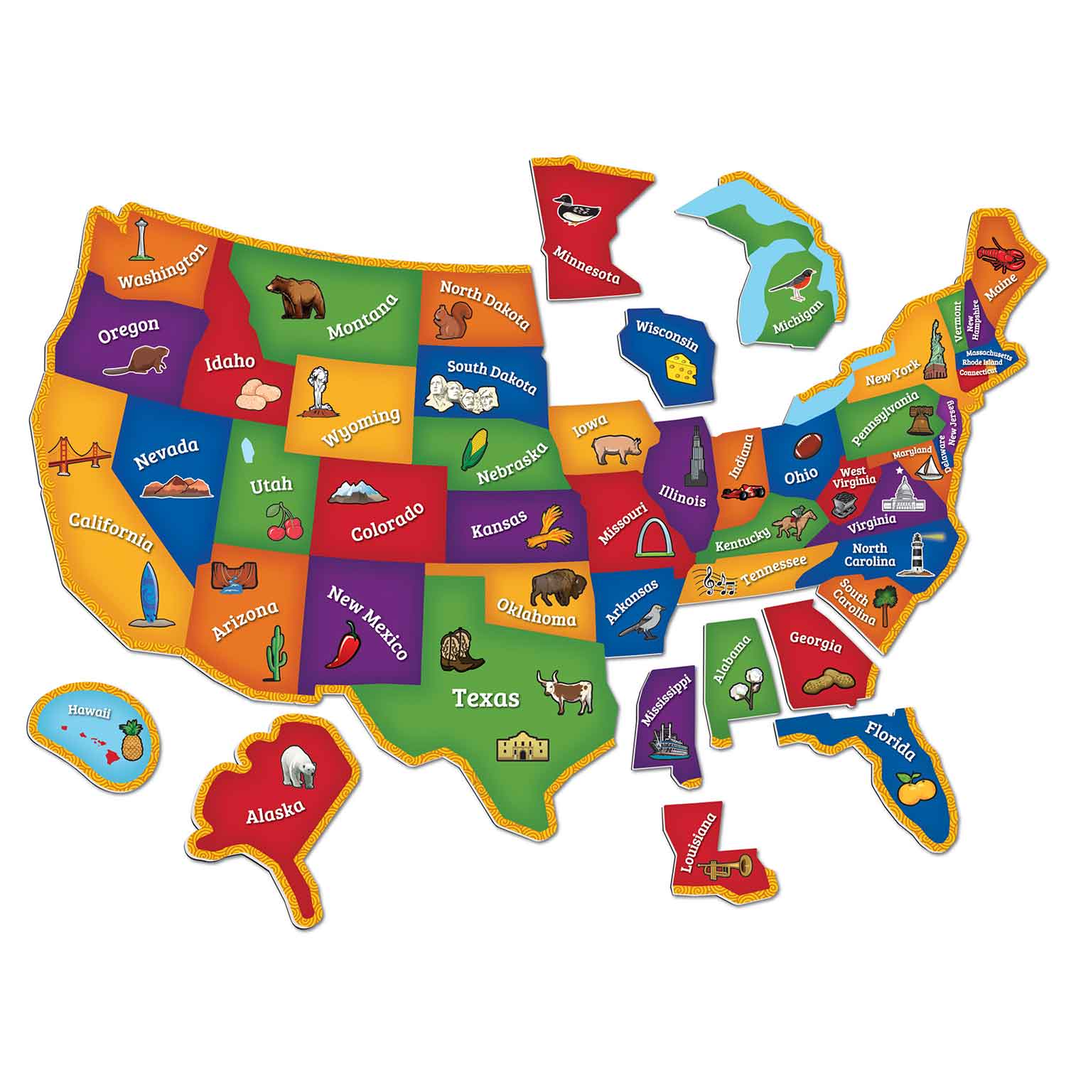 Magnetic US Map Puzzle