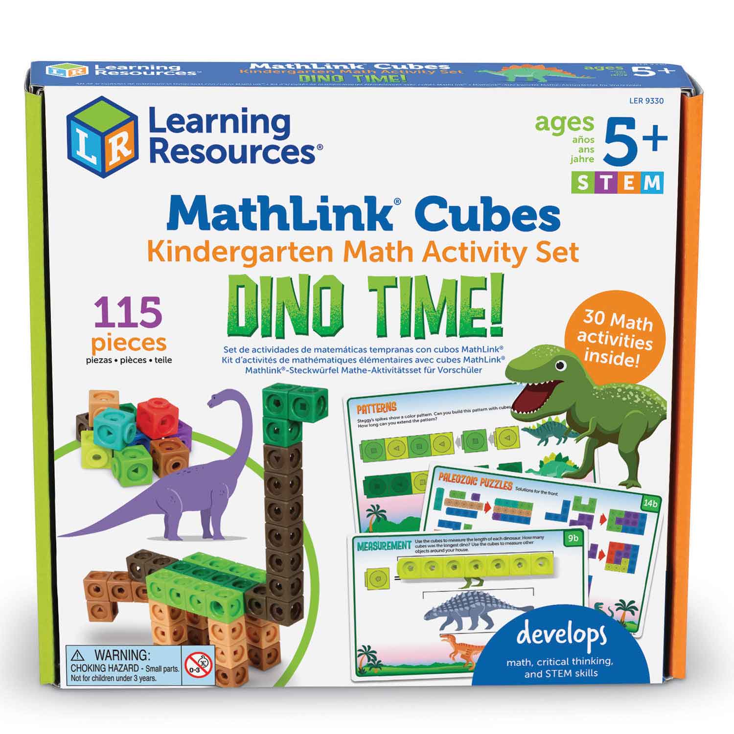 Learning Resources MathLink Cubes Preschool Math Activity Set - 115 Pieces,  Preschool STEM Activities for Boys and Girls Ages 3+