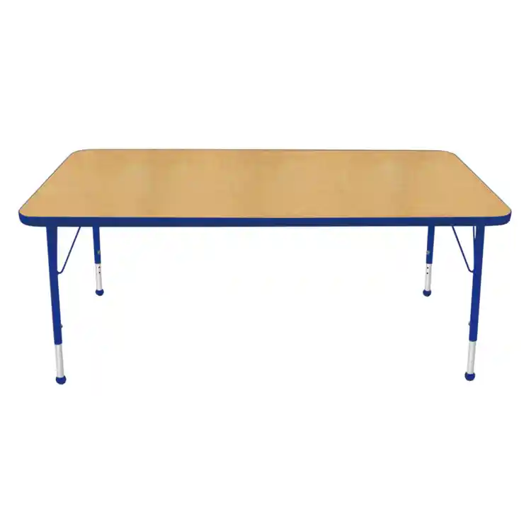 Maple Top Activity Blue Trim, Rectangle 30" x 60"