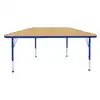 Maple Top Activity Blue Trim, Trapezoid 24" x 48"