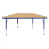Maple Top Activity Blue Trim, Trapezoid 24" x 48"