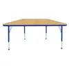 Maple Top Activity Blue Trim, Trapezoid 24" x 48"