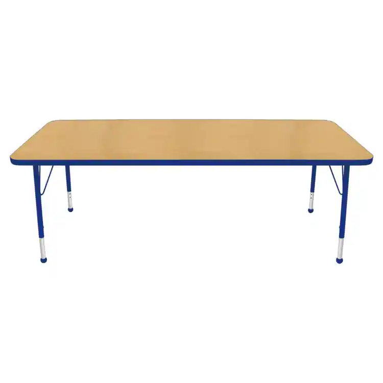 Maple Top Activity Blue Trim, Rectangle 30" x 72"