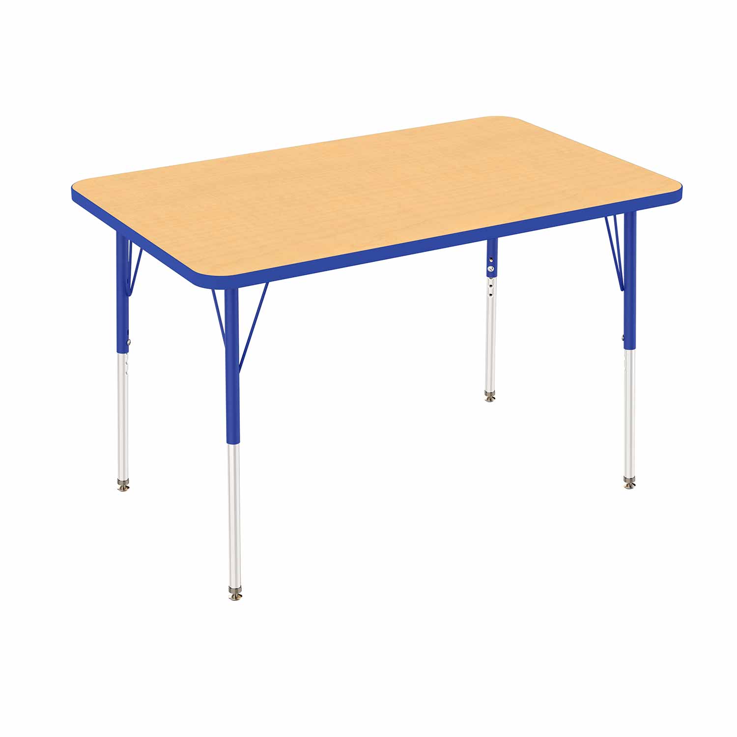 Activity Table, Rectangle 30" x 48", Maple Top Blue Edge & Legs