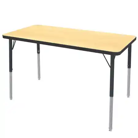 Activity Table, Rectangle 30" x 72", Maple Top Black Edge & Legs