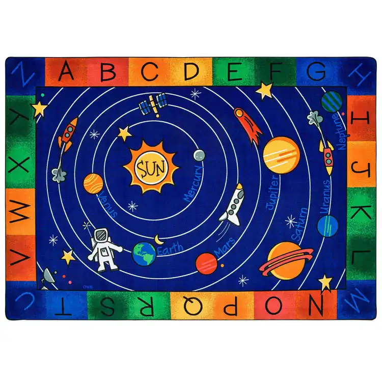 Milky Play Literacy Classroom Rug, Rectangle 4'5" x 5'10"