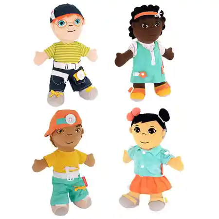 Diverse Learn To Dress Dolls Set