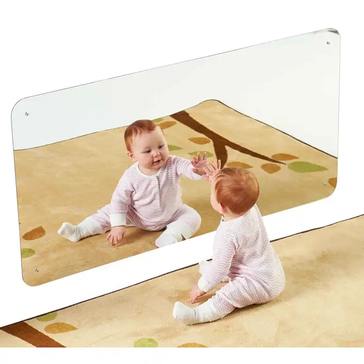 Mounted Plastic Mirror, 4'L x 2'H