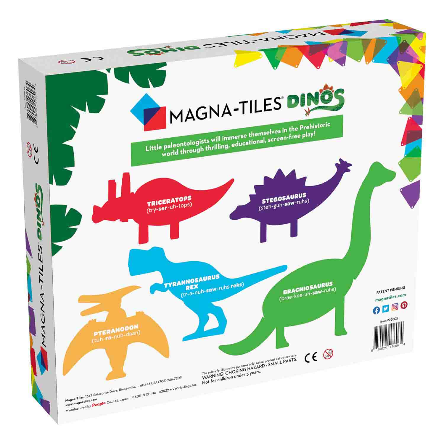 Magna-Tiles® Dinos, 5 Piece Set