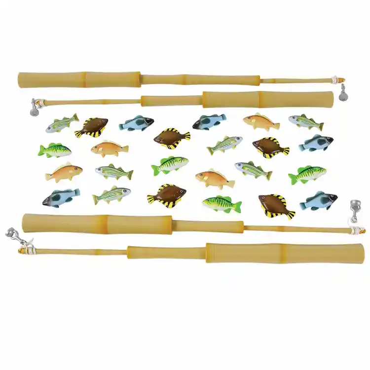 SPHET 30/52 Pcs Magnetic Fishing Toys Plastic Fish Rod Set Kids