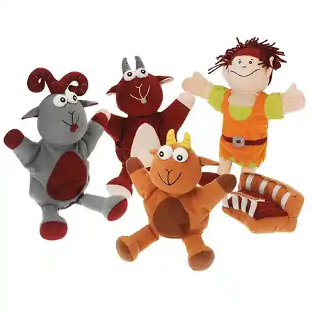 Three Billy Goats Gruff Puppet Set