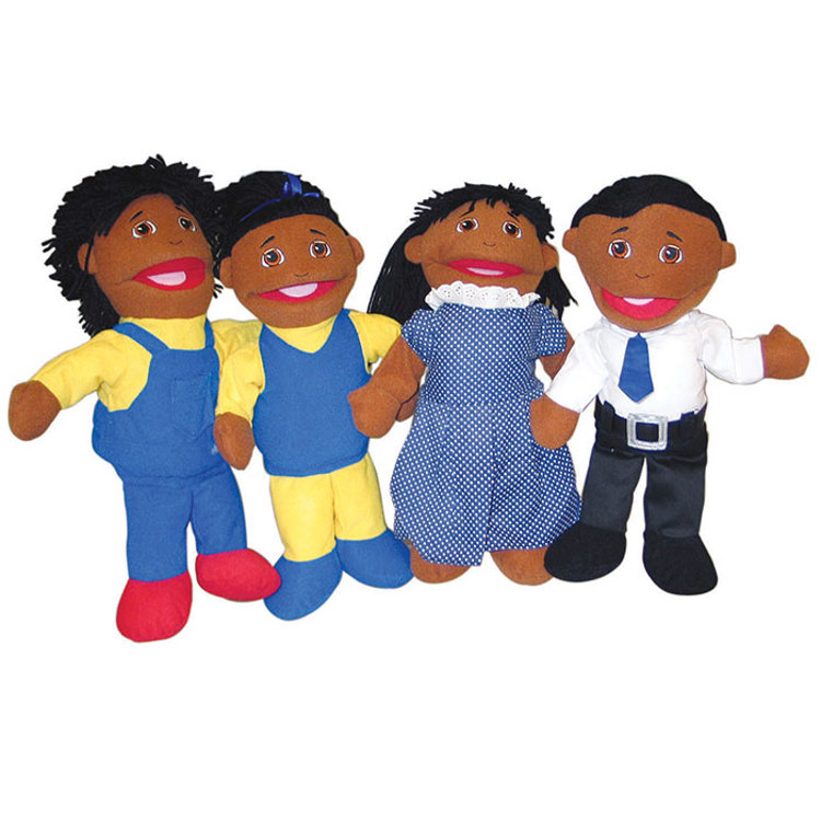African-American Family Puppets