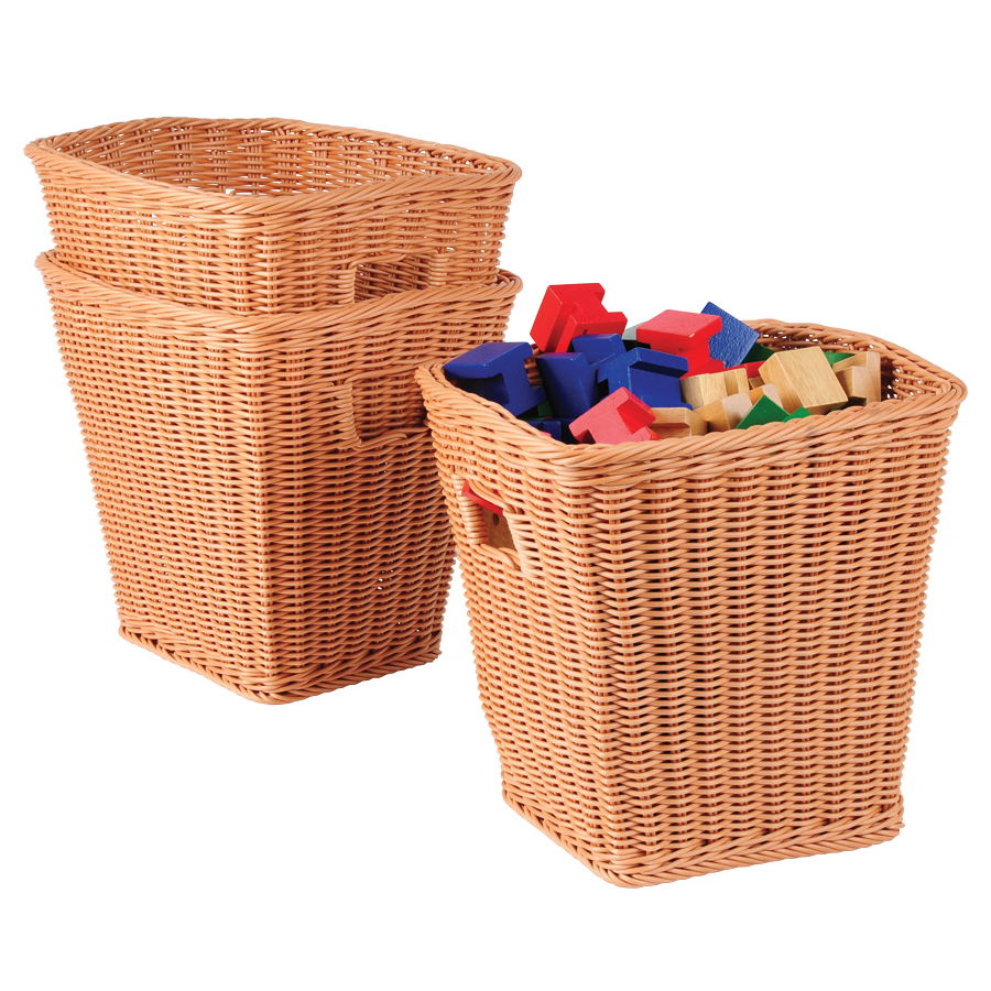 Plastic Woven Baskets Tall Rectangular Becker's School Supplies