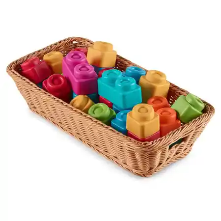 Plastic Woven Basket with Handles - Multi-Use