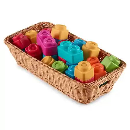 Plastic Woven Basket with Handles - Multi-Use