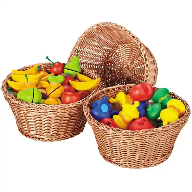 Round Plastic Woven Baskets