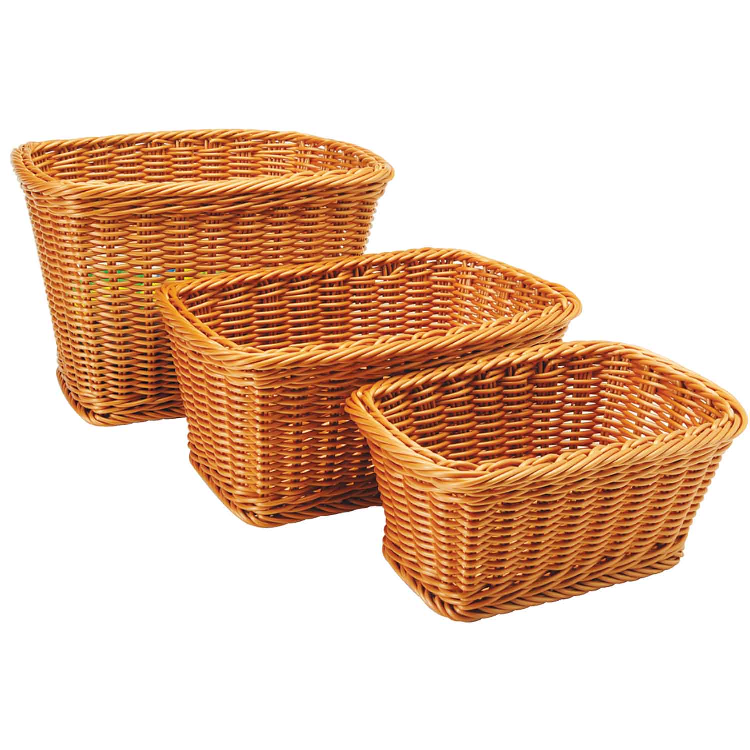 Rectangular Nesting Plastic Woven Baskets