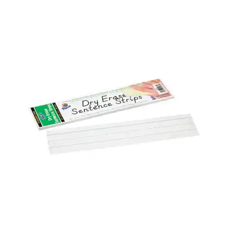 Dry-Erase Sentence Strips, 12" x 3" White