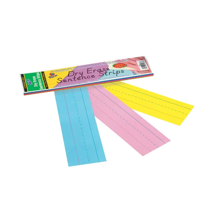 Dry-Erase Sentence and Phrase Strips, 12" x 3" Multicolor