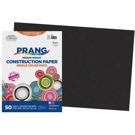 Prang® Sunworks® Construction Paper, 12" x 18", Black