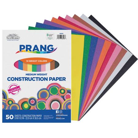 Prang® Sunworks® Construction Paper, 9" x 12", Assorted