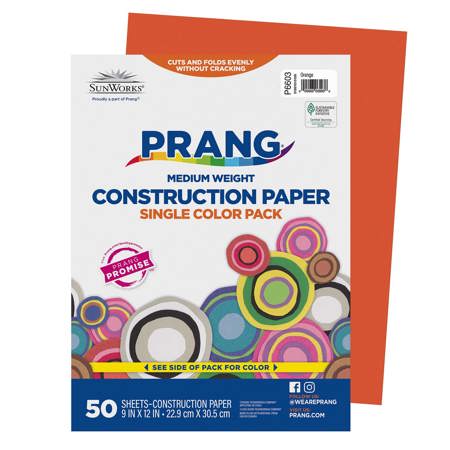 Prang® Sunworks® Construction Paper, 9" x 12", Orange