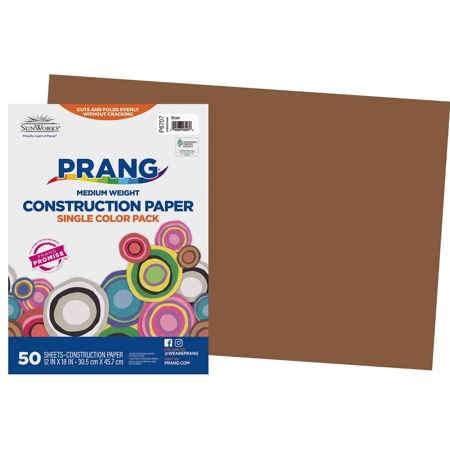 Prang® Sunworks® Construction Paper, 12" x 18", Brown