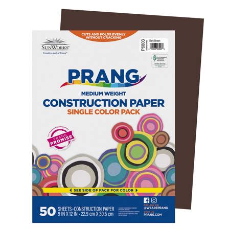Prang® Sunworks® Construction Paper, 9" x 12", Dark Brown