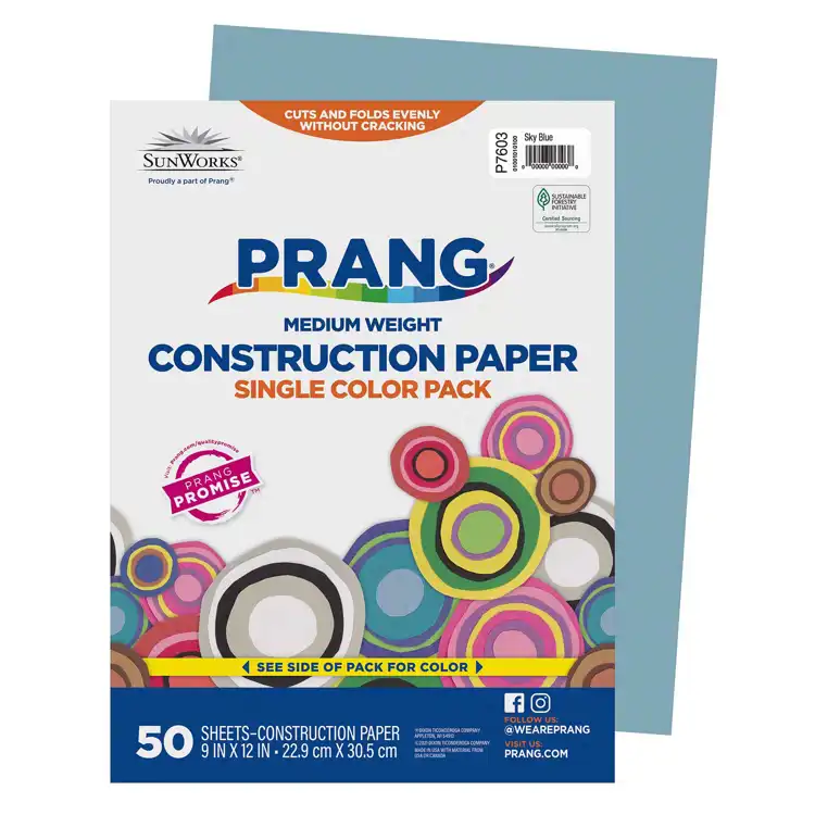 Prang® Sunworks® Construction Paper, 9" x 12", Sky Blue