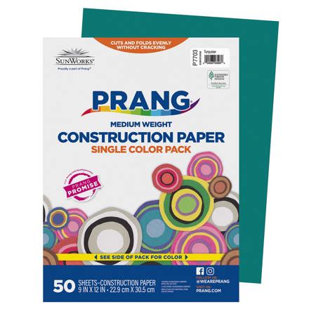 Prang® Sunworks® Construction Paper, 9" x 12", Turquoise