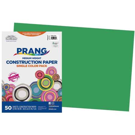 Prang® Sunworks® Construction Paper, 12" x 18", Holiday Green