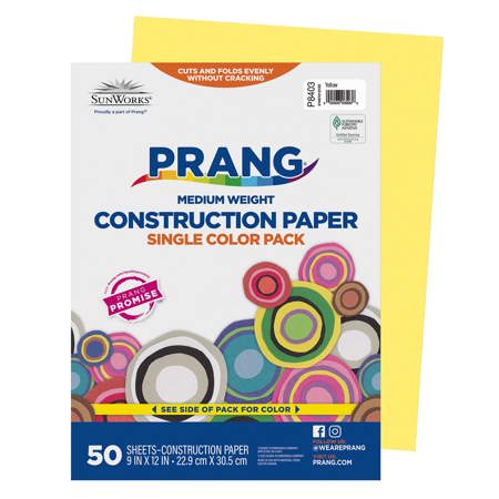 Prang® Sunworks® Construction Paper, 9" x 12", Yellow