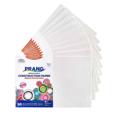 Construction Paper White 12 x 18 50 Sheets per Pack 5 Packs