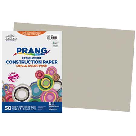 Prang® Sunworks® Construction Paper, 12" x 18", Gray