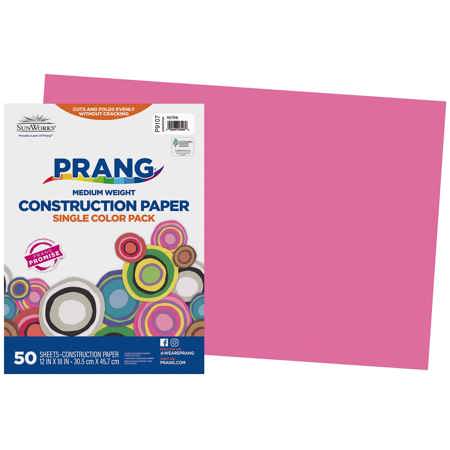 Prang® Sunworks® Construction Paper, 12" x 18", Hot Pink