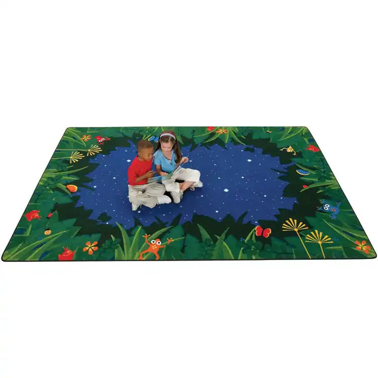 Peaceful Tropical Night Classroom Rug, Rectangle 7’6” x 12’