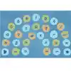 Pixel Perfect™ Calming Colors Alphabet Arch Seating Rug, Rectangle 6' x 9'