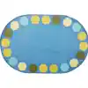 Pixel Perfect™ Calming Colors Seating Rug, Oval 8' x 12'
