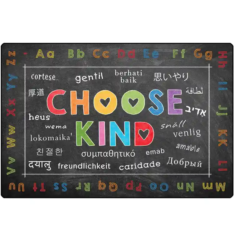 Pixel Perfect™ Choose Kind Rug Rectangle 6' x 9',  Black