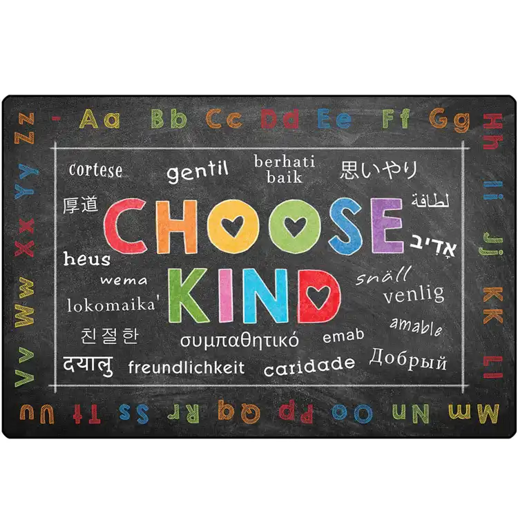 Pixel Perfect™ Choose Kind Rug Rectangle 6' x 9',  Black