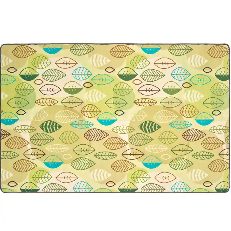 Pixel Perfect™ Peaceful Spaces Leaf Rug - Tan, Rectangle 4' x 6'