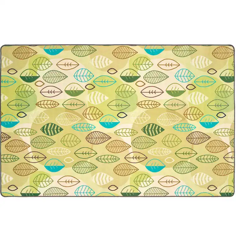 Pixel Perfect™ Peaceful Spaces Leaf Rug - Tan, Rectangle 4' x 6'