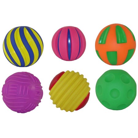 Tactile Squeak Balls, Set of 6