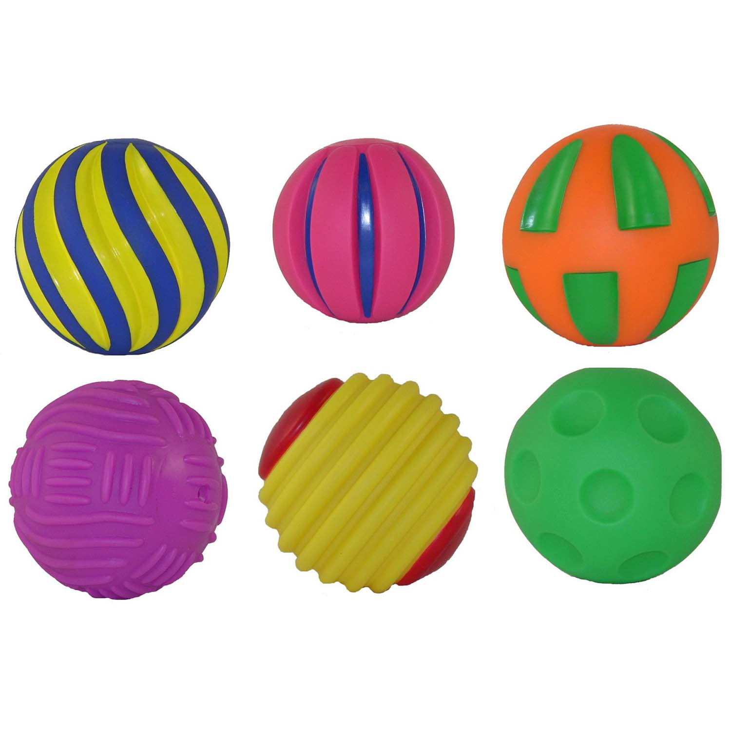 Tactile Squeak Balls, Set of 6